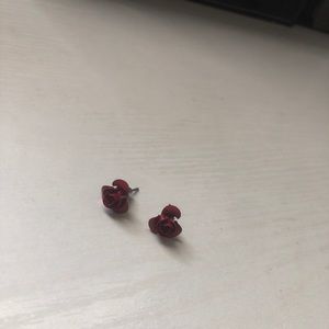 Red rose earrings